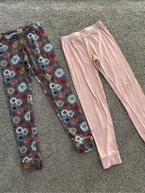 LITTLE AND LIVELY- Floral Print & Blush Pink Lounge Leggings Duo
